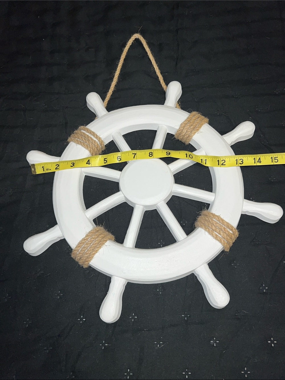 Nautical Anchor & Ship Wheel Wall Decor Set - White and Blue - Picture 4 of 6